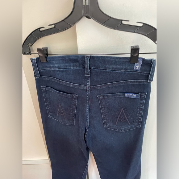WOMENS SEVEN FOR ALL MANKIND DARK WASH STRETCH JEANS W/ “A” POCKETS SIZE 27 - Picture 5 of 9